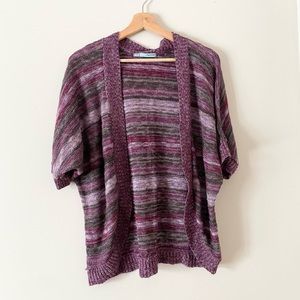 Maurices Purple and Gray Striped Cardigan